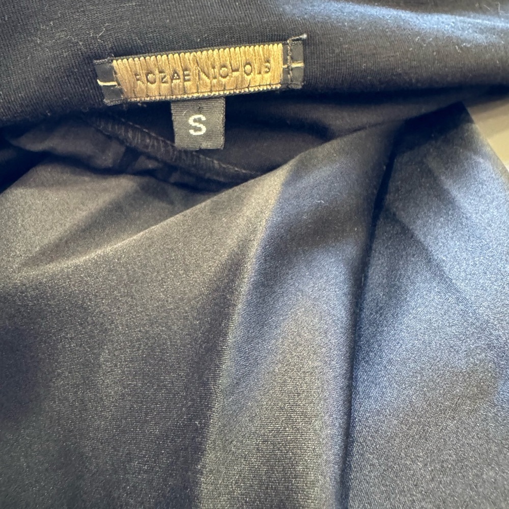ROZAE NICHOLS Black Silk Blend A-Line Skirt Size S Elegant Pull On Knee Length - Picture 8 of 9